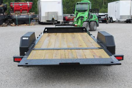 New 2027 Moritz 7' x 14' + 6' Low Pro - Hydraulic Power Tail - Equipment Trailer - 16000# GVW
