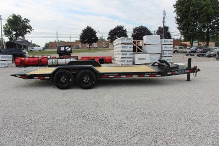 New 2027 Moritz 7' x 14' + 6' Low Pro - Hydraulic Power Tail - Equipment Trailer - 16000# GVW