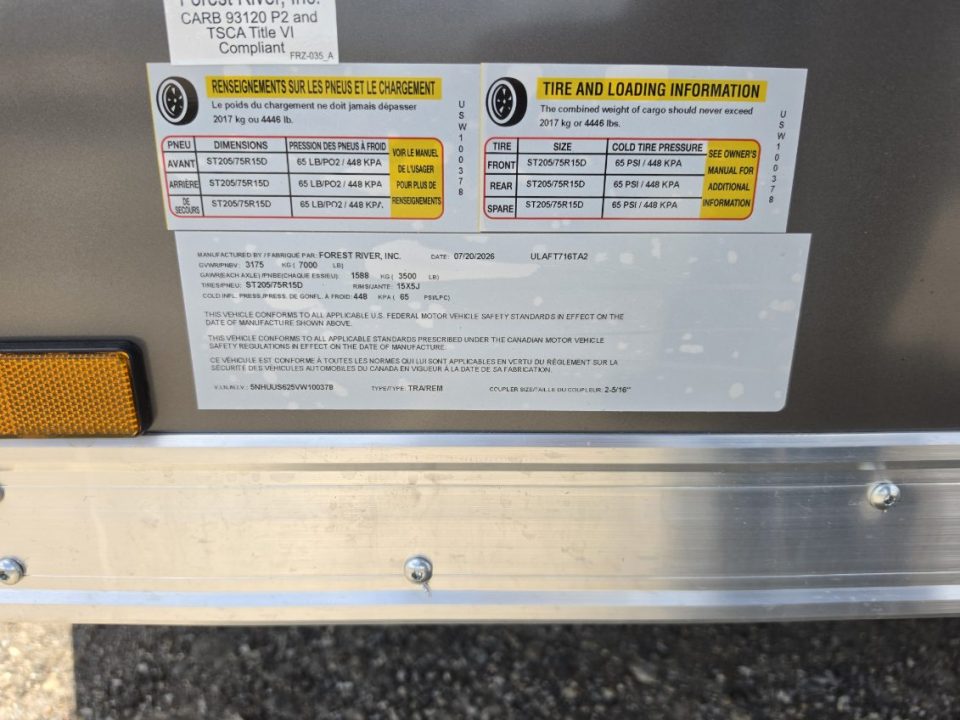 New 2027 US Cargo 7x16 V-Nose 7k W/Ramp Door & 7ft Height Cargo / Enclosed Trailer