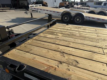 Used 2021 Load Trail 24’ HEAVY DUTY Flatbed 3-7000lb axles =21K Dovetail Trailer Fold Up Ramps