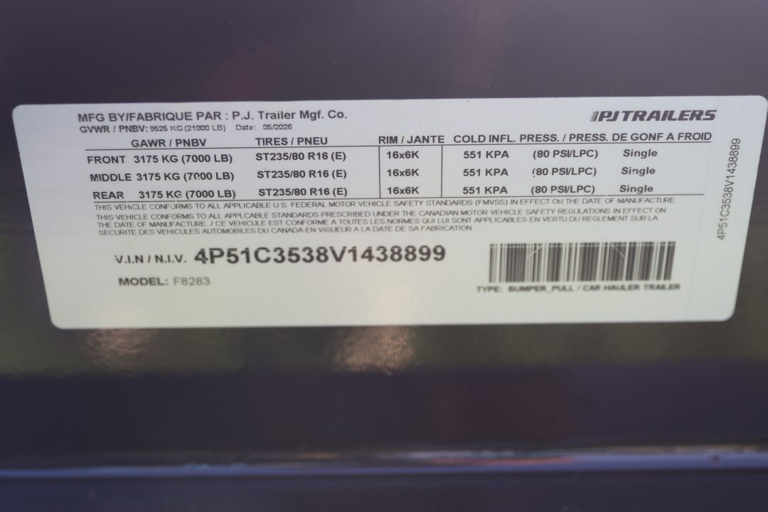 New 2027 8.5x28 PJ Trailers Equipment Trailer