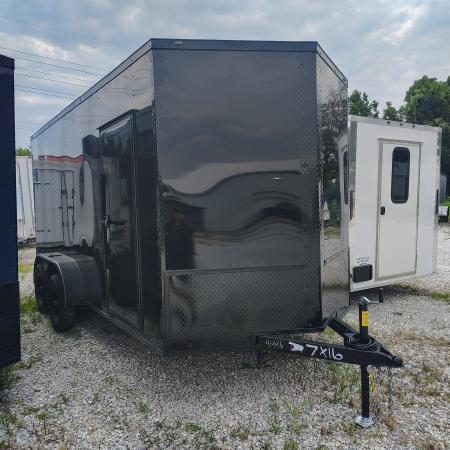 New 2027 Steel Pines Cargo 7x16 TA, 7' interior height, 3.5k axles, .080 polycore exterior Cargo / Enclosed Trailer