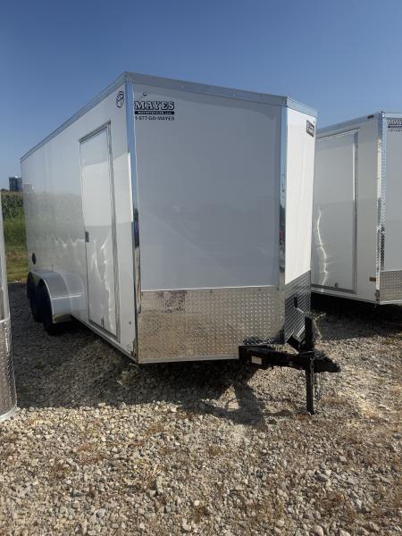 New 2027 CARGO MATE ENCLOSED EHW716TA2-24 7X16 TA RAMP DOOR (GVW:7000) WHITE