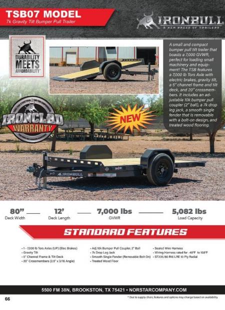 New 2027 Iron Bull TSB Tilt Trailer