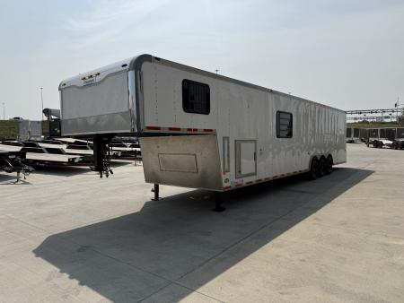 Used 2006 Haulmark 8.5x34 enclosed 3-5200lb axles=15K 7 ft tall Cargo car hauler gooseneck Rear Ramp Trailer