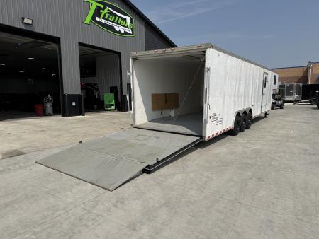Used 2006 Haulmark 8.5x34 enclosed 3-5200lb axles=15K 7 ft tall Cargo car hauler gooseneck Rear Ramp Trailer