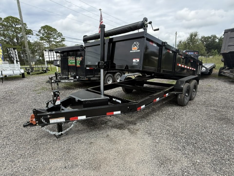 New 2026 Panther Cargo 7x16 Black Dump Trailer – 14K GVWR | 2' Steel Sides | Heavy-Duty Dump Trailer