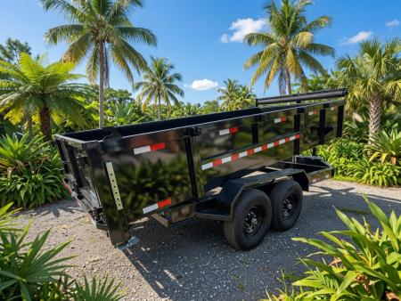 New 2026 Panther Cargo 7x16 Black Dump Trailer – 14K GVWR | 2' Steel Sides | Heavy-Duty Dump Trailer