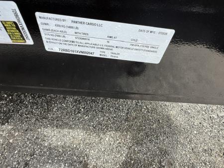 New 2026 Panther Cargo 7x16 Black Dump Trailer – 14K GVWR | 2' Steel Sides | Heavy-Duty Dump Trailer