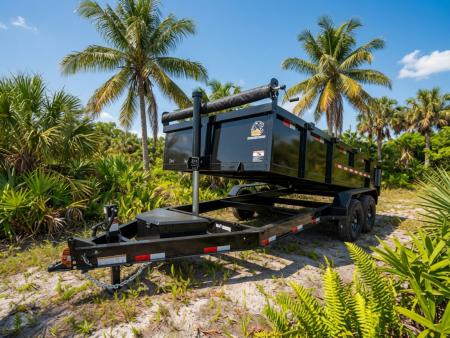New 2026 Panther Cargo 7x16 Black Dump Trailer – 14K GVWR | 2' Steel Sides | Heavy-Duty Dump Trailer