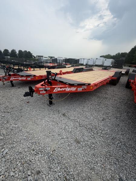 New 2026 LIBERTY LE14K83X19+3B8 Equipment Trailer 83X22 TA DOVETAIL W/ MAMMOTH RAMPS (GVW:15400) SUNSET ORANGE