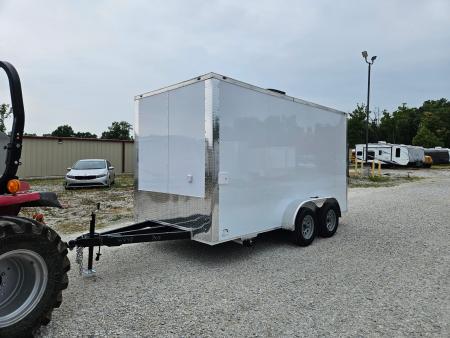 New 2027 Steel Pines Cargo 7x14 TA , 7' interior height, 3.5k axles, .080 polycore Concession