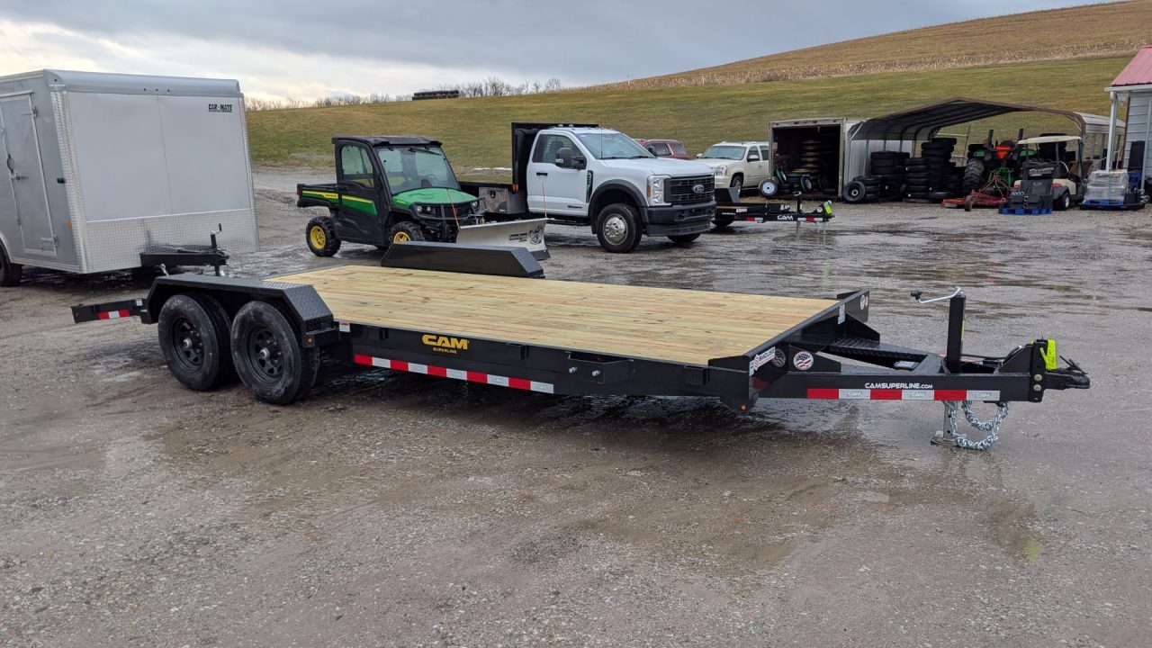 New 2026 CAM Superline 18' Wood Deck Car Hauler w/ DS Removable Fender
