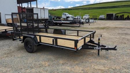 New 2027 CAM SUPERLINE 5x10 Tubular Top Rail Utility Trailer w/ Spring Assist