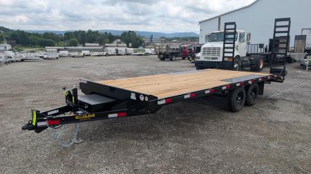 New 2026 CAM Superline 17+3 General Duty Flat Deck Deckover w/ 6' Stand Up Ramps