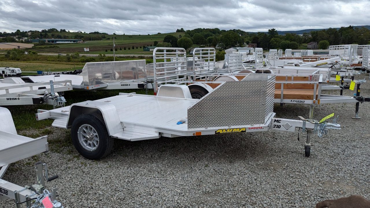 New 2027 Aluma 11' (2 Place) Motorcycle Trailer w/ Pull Out Ramp
