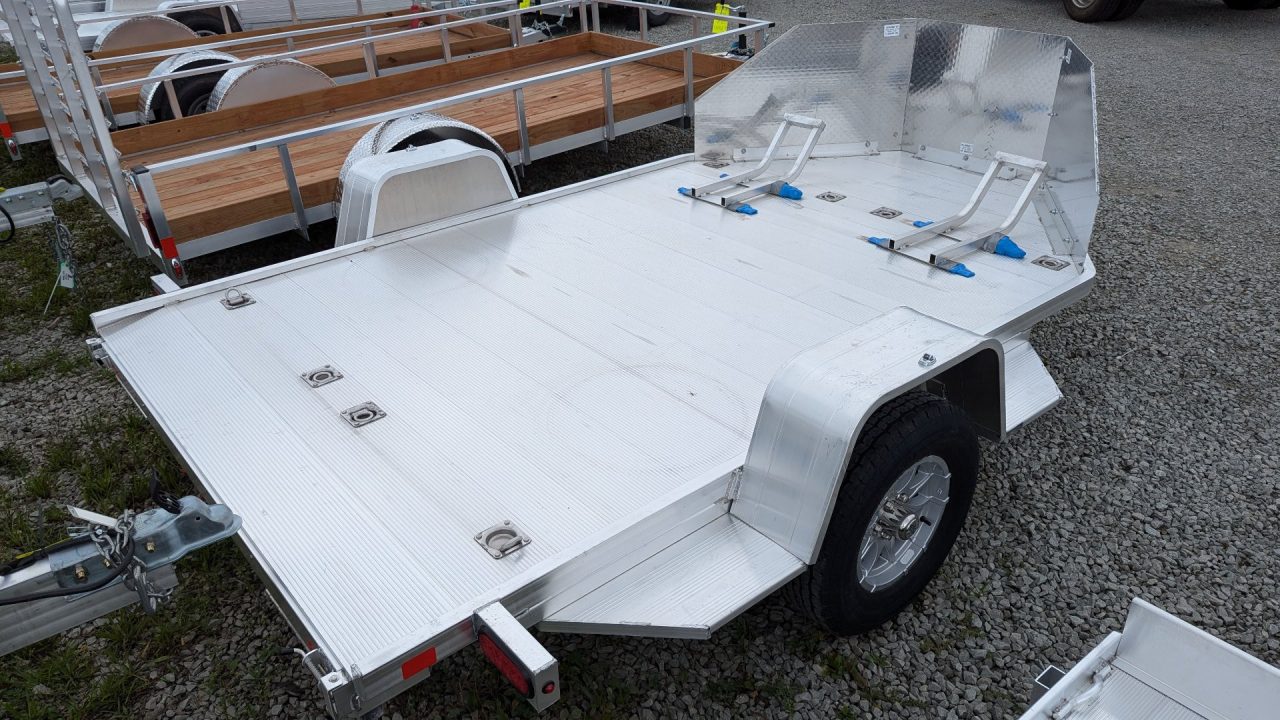 New 2027 Aluma 11' (2 Place) Motorcycle Trailer w/ Pull Out Ramp