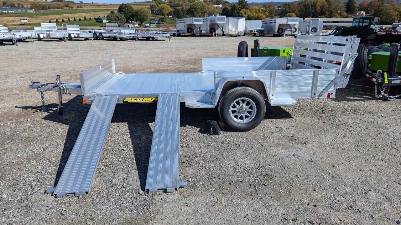 New 2027 Aluma 6'9" x 14 Heavy SR Aluminum Utility Trailer w/ 4400# Braking Axle!