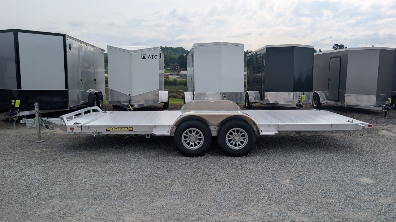 New NEW 2027 Aluma 18' (20" Stationary + 18' TILT) Tilt Trailer (CAR HAULER)