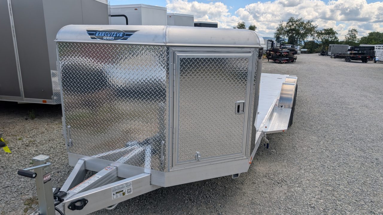 New 2027 Aluma 20' (20" Stationary + 20' Tilt) HD XL Executive Tilt Car Hauler w/ Cargo Box