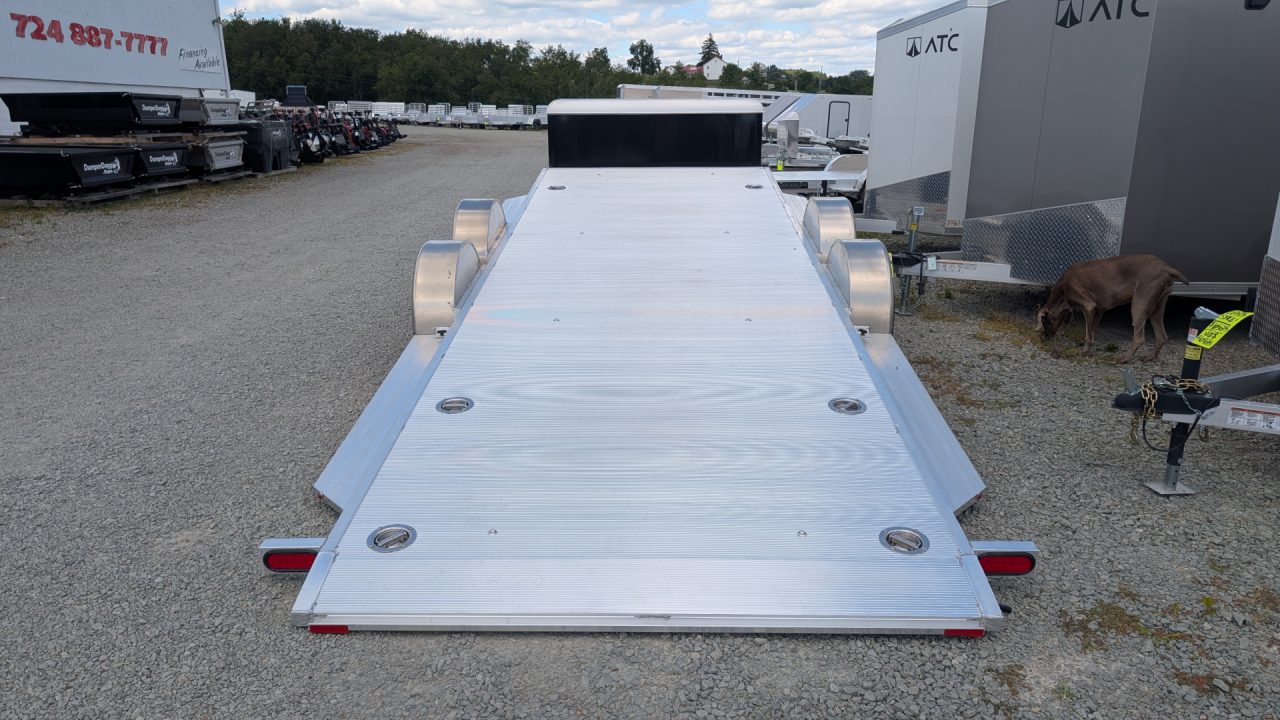 New 2027 Aluma 20' (20" Stationary + 20' Tilt) HD XL Executive Tilt Car Hauler w/ Cargo Box