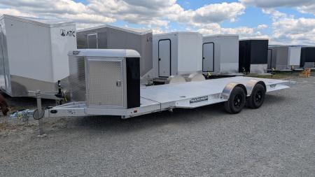 New 2027 Aluma 20' (20" Stationary + 20' Tilt) HD XL Executive Tilt Car Hauler w/ Cargo Box