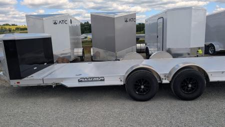 New 2027 Aluma 20' (20" Stationary + 20' Tilt) HD XL Executive Tilt Car Hauler w/ Cargo Box
