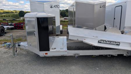 New 2027 Aluma 20' (20" Stationary + 20' Tilt) HD XL Executive Tilt Car Hauler w/ Cargo Box