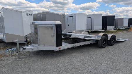 New 2027 Aluma 20' (20" Stationary + 20' Tilt) HD XL Executive Tilt Car Hauler w/ Cargo Box