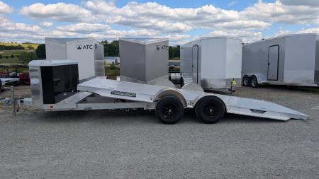 New 2027 Aluma 20' (20" Stationary + 20' Tilt) HD XL Executive Tilt Car Hauler w/ Cargo Box