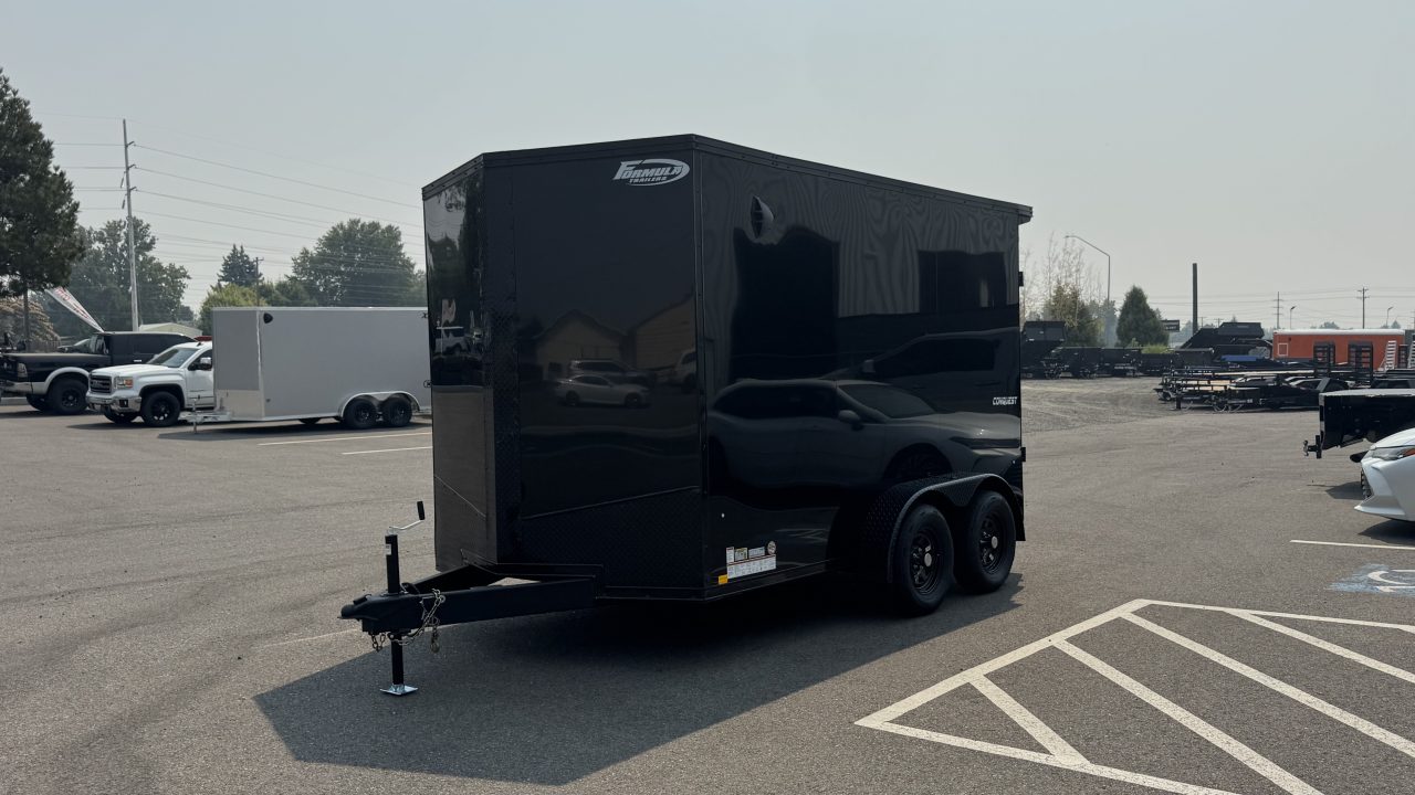 New 2026 Formula Trailers 7 x 12 Conquest SE Flat Top Sloped V-Nose 7K Cargo / Enclosed Trailer