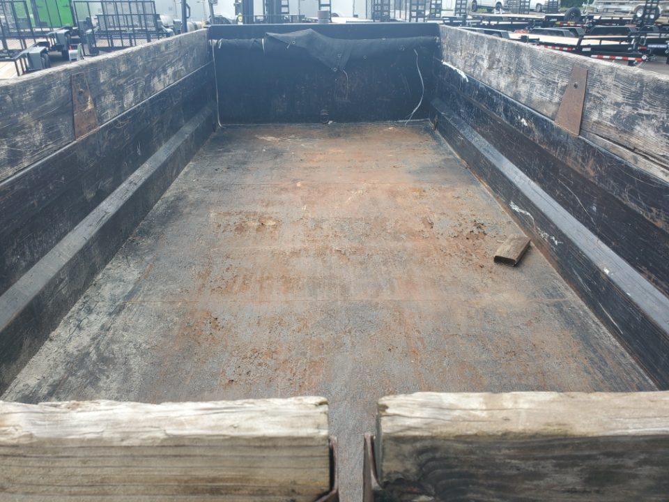 Used 2022 Sure-Trac 7X16X2 TELESCOPIC 14000 LB GVWR(2-7K AXLES) Dump Trailer WITH RAMPS AND TARP