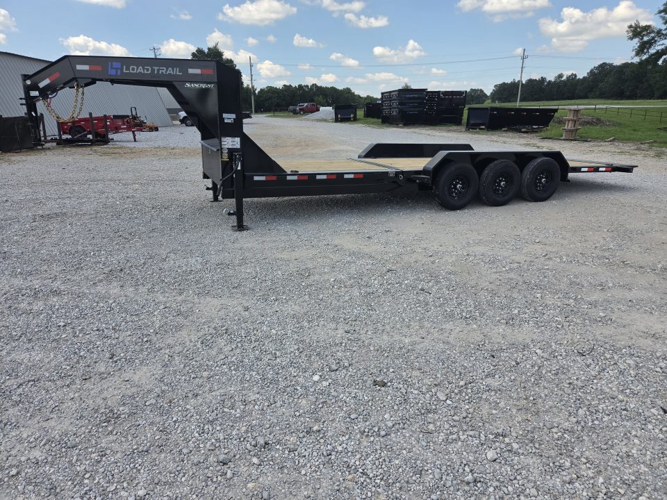 New 2027 Load Trail 83X24 TRIPLE 21K GOOSENECK GRAVITY TILT W/8' STATIONARY DECK & I-BEAM FRAME