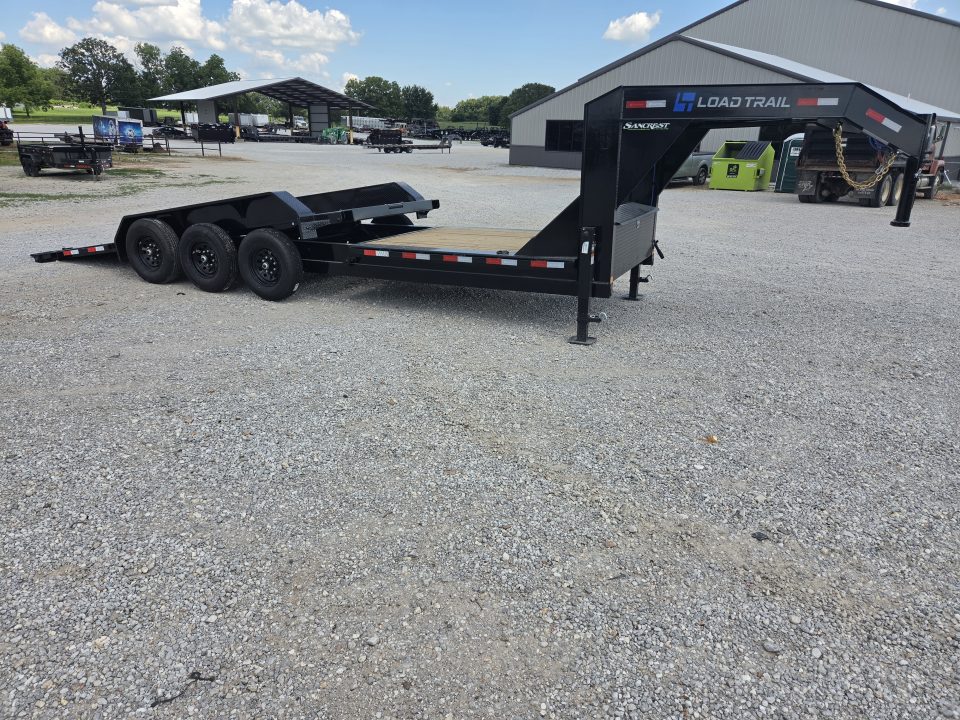 New 2027 Load Trail 83X24 TRIPLE 21K GOOSENECK GRAVITY TILT W/8' STATIONARY DECK & I-BEAM FRAME