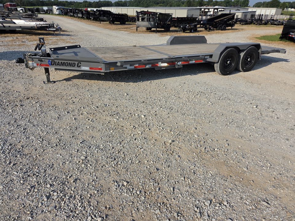 Used 2024 Diamond C 82X22 TANDEM 15.5K GRAVITY TILT W/6' STATIONARY DECK & 14PLY TIRES