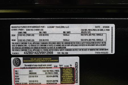New 2027 7X14 U-Dump Dump Trailer