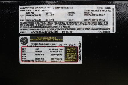 New 2027 7X14 U-Dump Dump Trailer