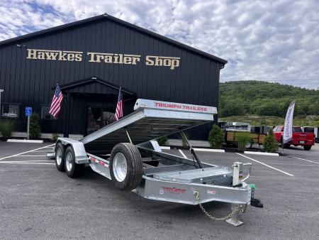New 2027 Triumph galvanized 7x20 - Hydraulic Power Tilt/ Dual Cylinder / I-Beam Frame - 16k GVW