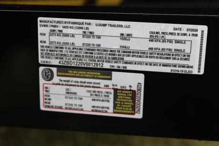 New 2027 6X12 U-Dump Dump Trailer