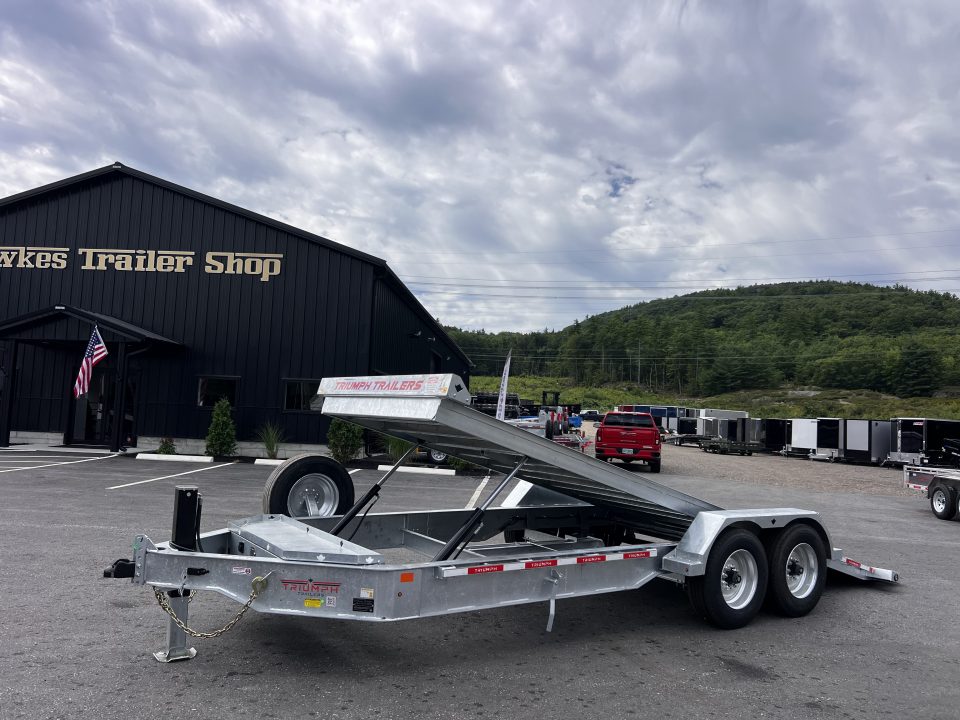 New 2027 Triumph galvanized 7x20 - Hydraulic Power Tilt/ Dual Cylinder / I-Beam Frame/ Hydro Jack - 16k GVW