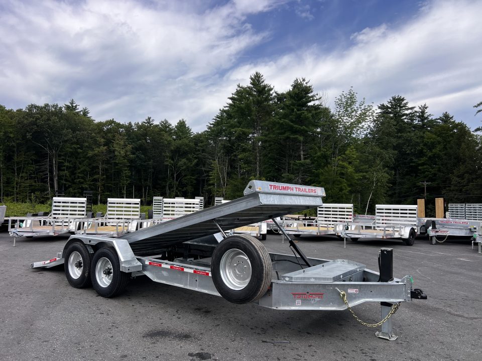 New 2027 Triumph galvanized 7x20 - Hydraulic Power Tilt/ Dual Cylinder / I-Beam Frame/ Hydro Jack - 16k GVW