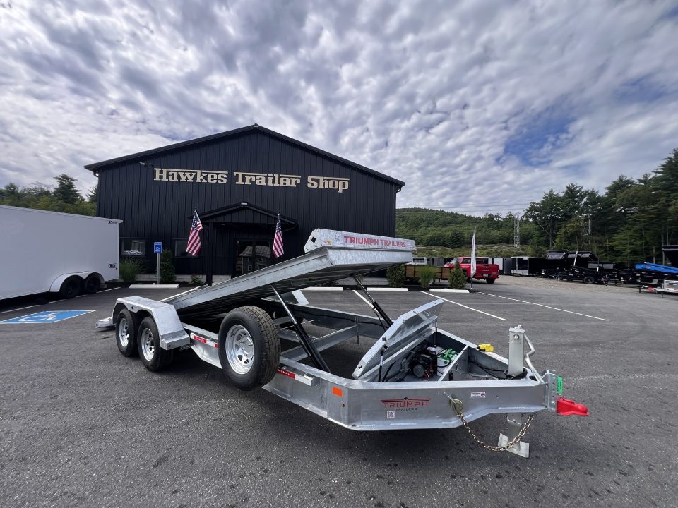 New 2027 Triumph galvanized 7x20 - Hydraulic Power Tilt/ Dual Cylinder / I-Beam Frame -9990 GVW
