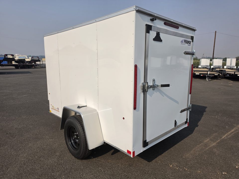 New 2027 Mirage 5x8 EXPO Flat Top Round Front Enclosed Trailer 3K GVWR