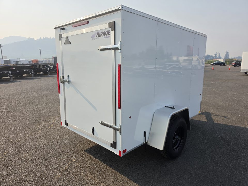 New 2027 Mirage 5x8 EXPO Flat Top Round Front Enclosed Trailer 3K GVWR