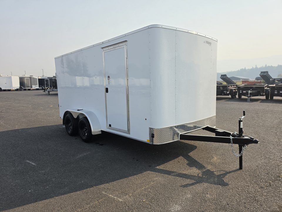 New 2027 Mirage 7x14 EXPO Round Front Flat Top Enclosed Trailer 7K GVWR
