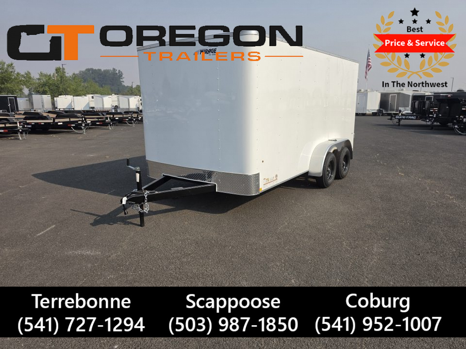 New 2027 Mirage 7x14 EXPO Round Front Flat Top Enclosed Trailer 7K GVWR