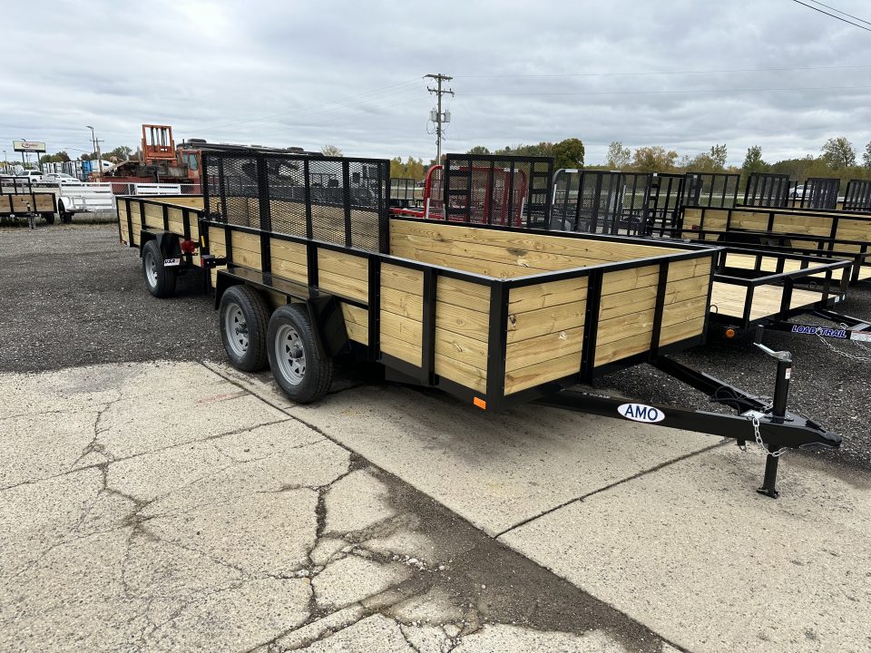 New 2027 AMO 82x12 Tandem Axle WoodSide 7k Landscape Trailer