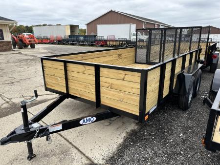 New 2027 AMO 82x12 Tandem Axle WoodSide 7k Landscape Trailer