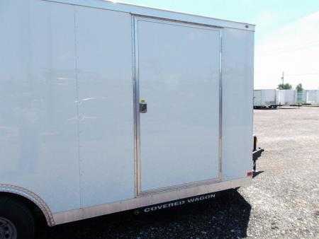 New 2027 Covered Wagon Trailers 8.5x20 Cargo / Enclosed Trailer / Car Hauler / 7ft Interior Height / Extra Wide Ramp / 5200# Axles / LEDs / .080 White Semi-Screwless Exterior / 48" RV Side Door / 60" Triple Tube Tongue