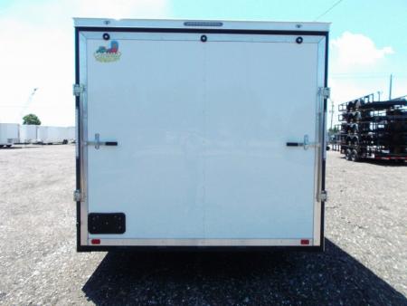 New 2027 Covered Wagon Trailers 8.5x20 Cargo / Enclosed Trailer / Car Hauler / 7ft Interior Height / Extra Wide Ramp / 5200# Axles / LEDs / .080 White Semi-Screwless Exterior / 48" RV Side Door / 60" Triple Tube Tongue